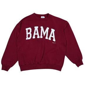 Vintage Alabama Crimson Tide BAMA Spellout Crewneck USA Made Sweatshirt Sz Large